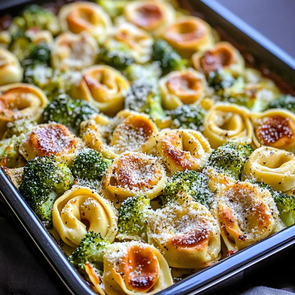 Sheet Pan Broccoli Tortellini Bake