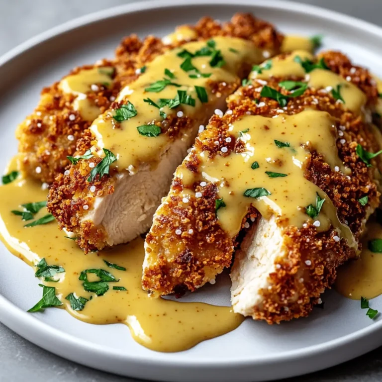 Pretzel Crusted Chicken With Cheddar Mustard Sauce