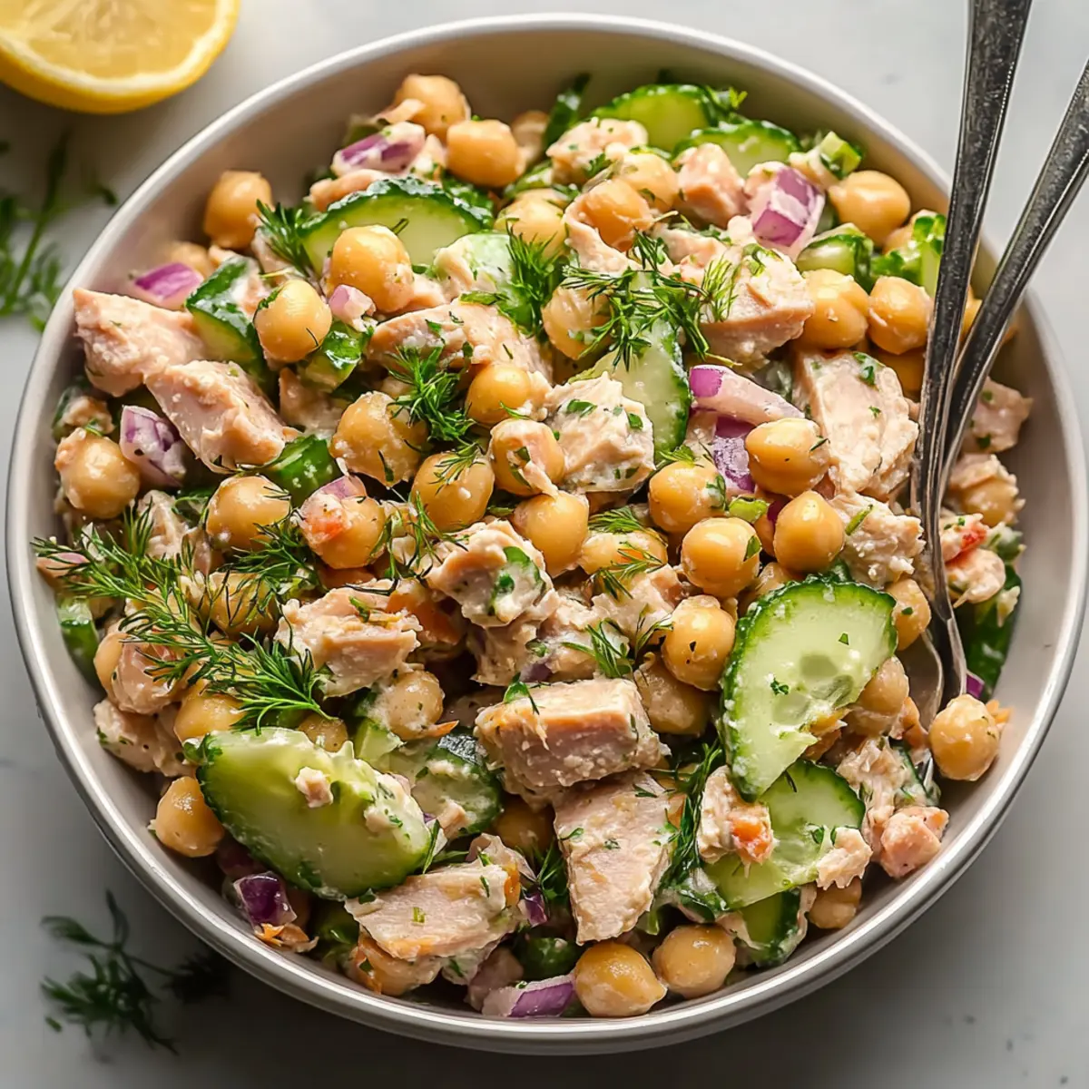 Healthy Tuna Garbanzo Bean Salad