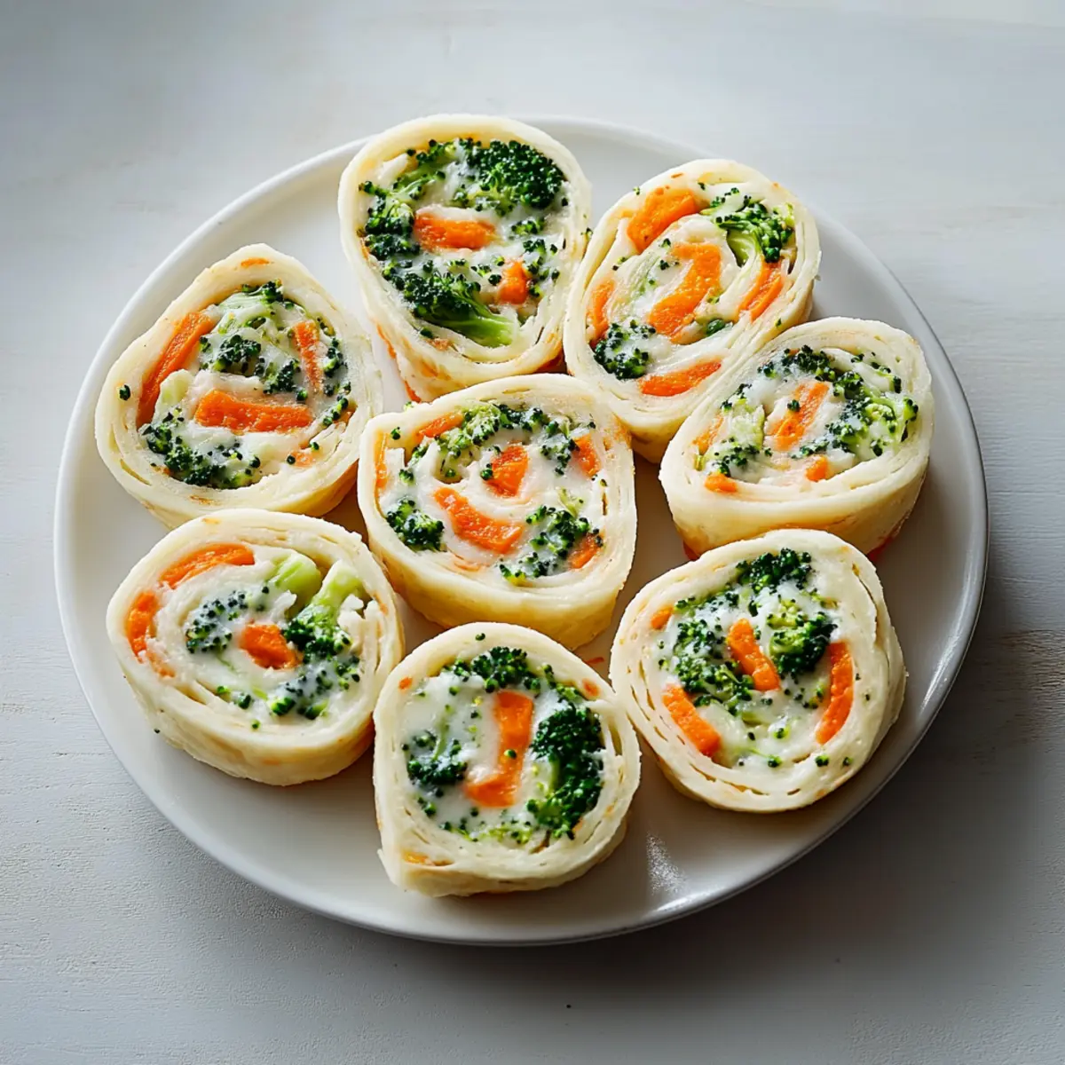 Vegan Veggie Pinwheels With Broccoli And Carrots