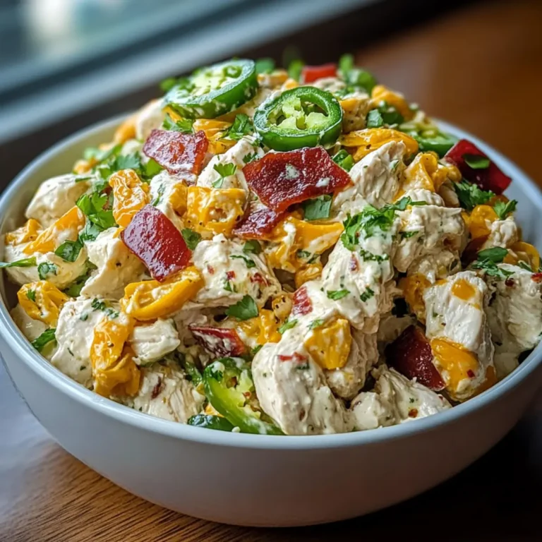High Protein Jalapeno Popper Chicken Salad
