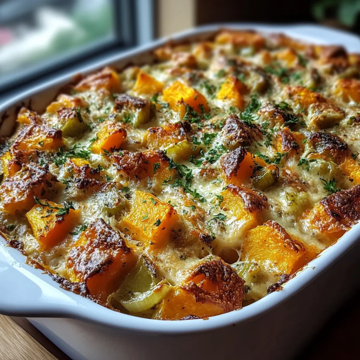 Chicken Leek and Butternut Squash Bake