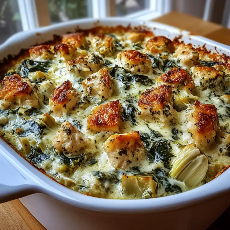 High Protein Spinach And Artichoke Chicken Casserole