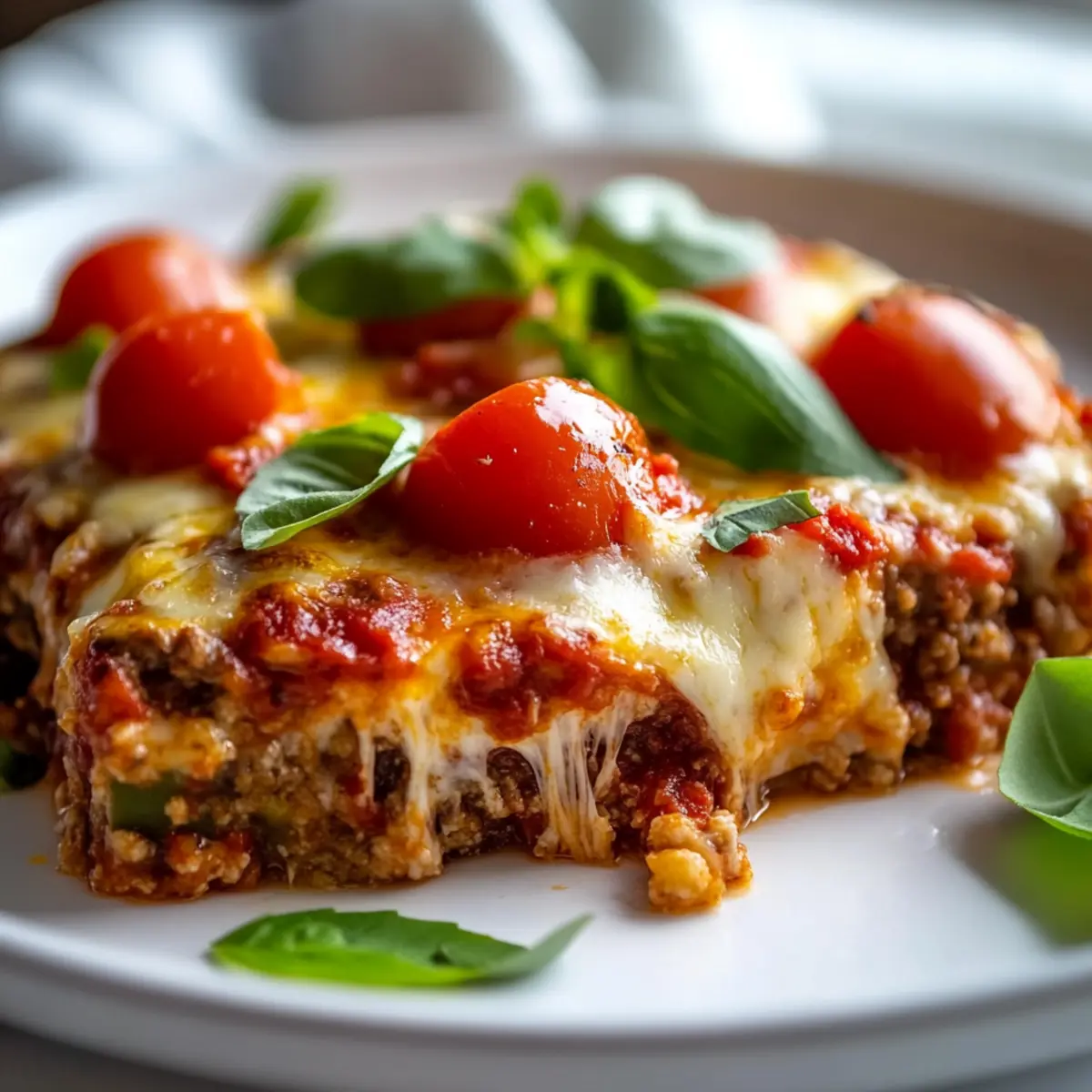 Easy Low Carb Keto Crustless Pizza Casserole Recipe