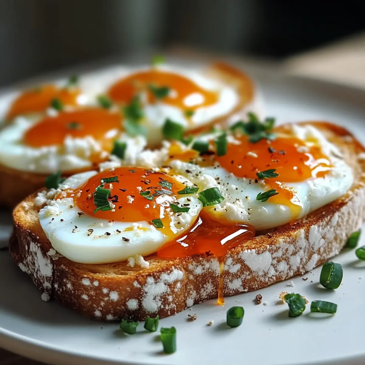 Cottage Cheese Egg Sriracha Toast