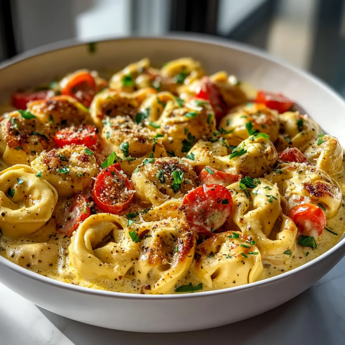 The Best Loaded Cajun Alfredo Tortellini Skillet Recipe