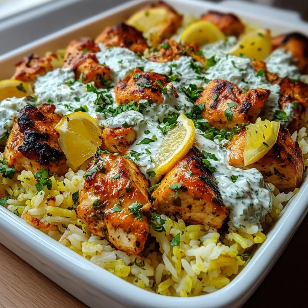 Dump And Bake Chicken Tzatziki Rice