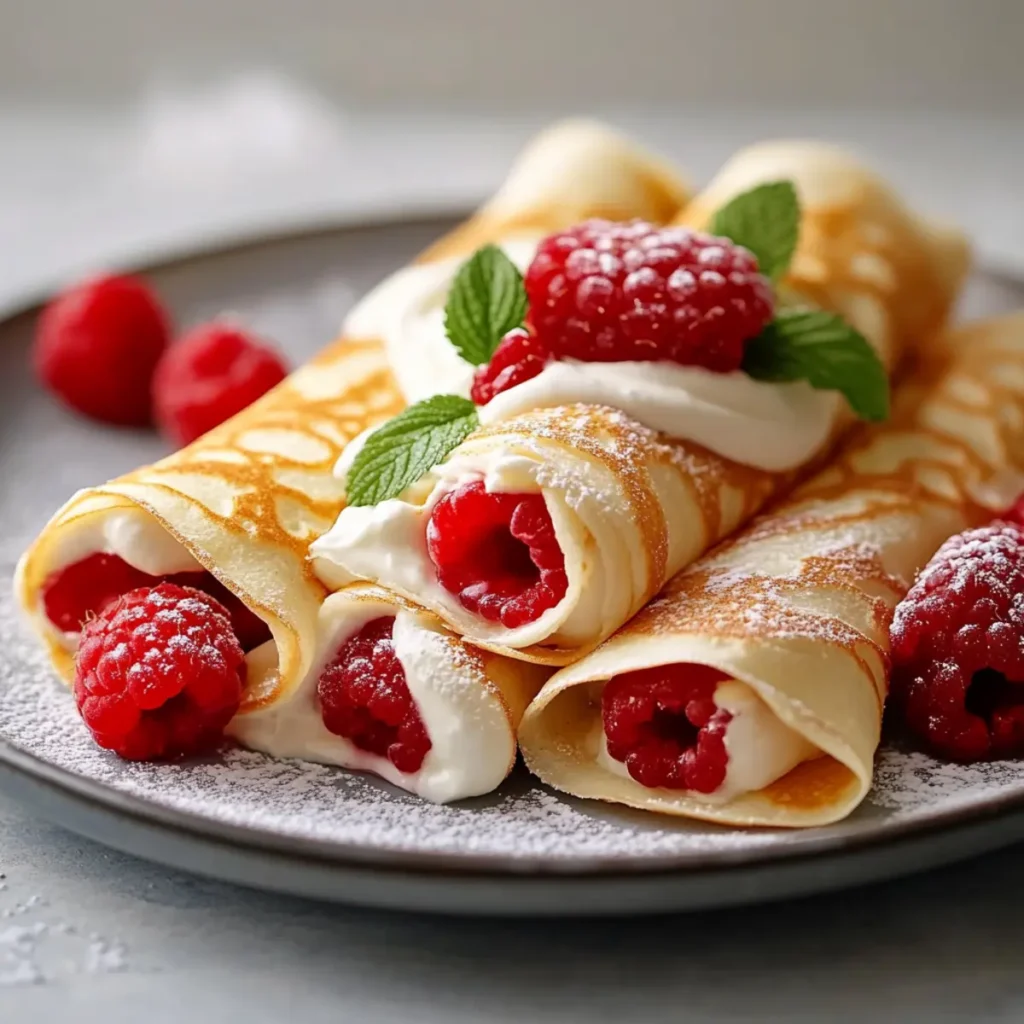 Raspberry Vanilla Cream Crepes Light Fluffy Sweetly Decadent