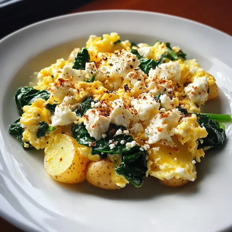 Quick & Easy Spinach & Feta Potato Egg Scramble That Feels Comforting and Fresh