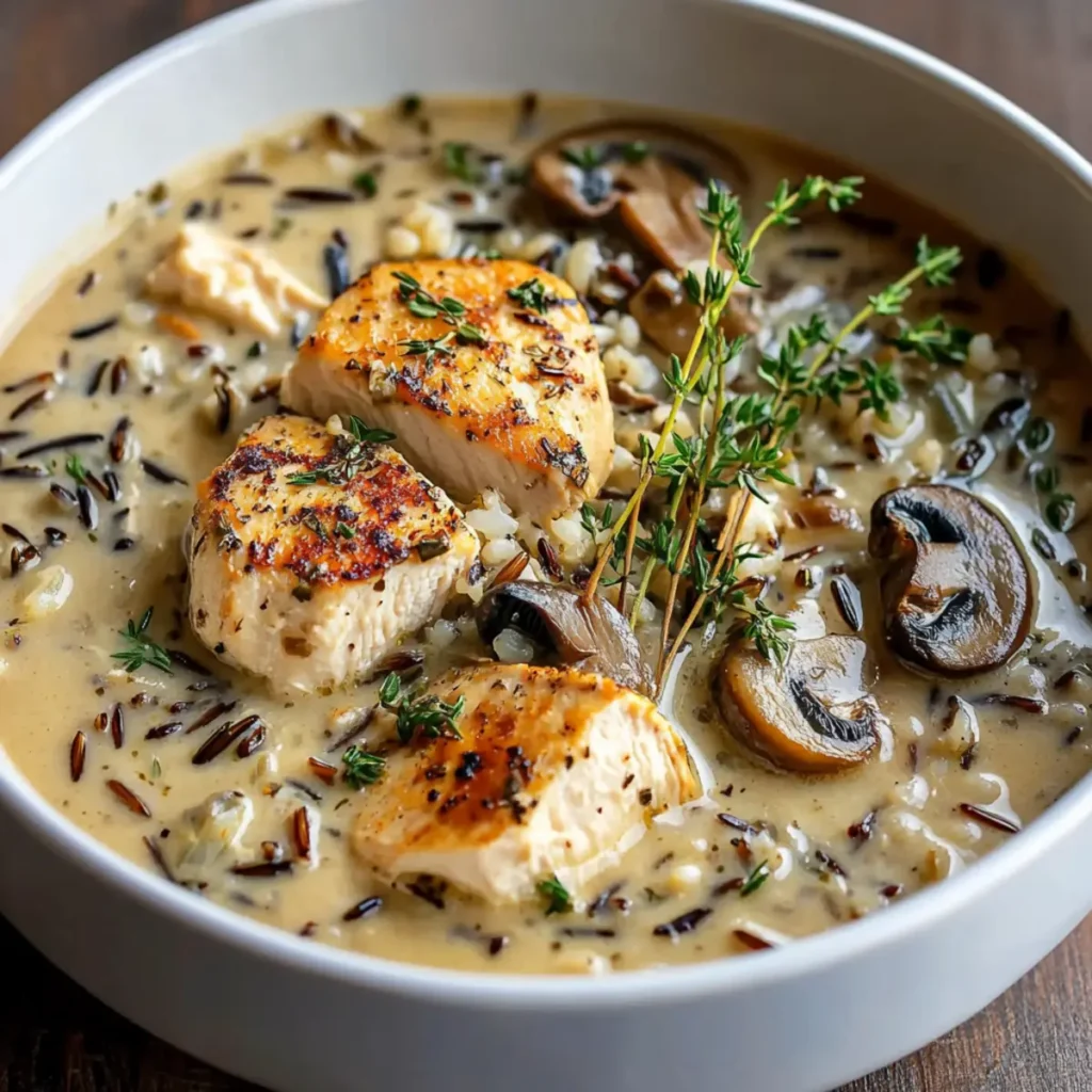 Creamy Mushroom Chicken And Wild Rice Soup