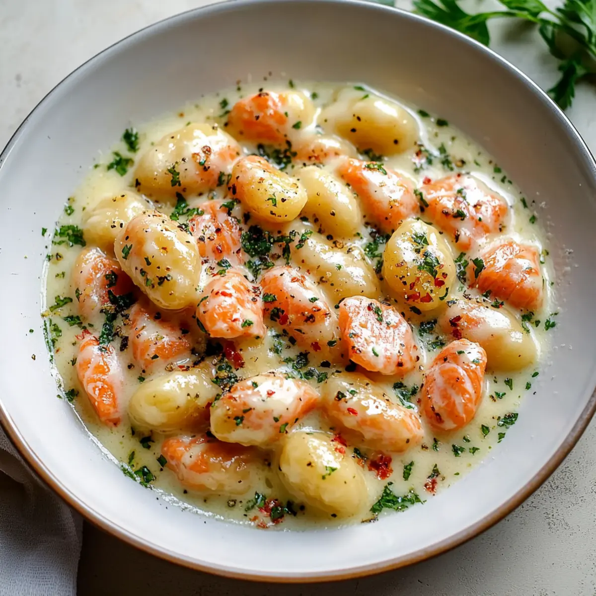 Juicy Smoked Salmon Gnocchi