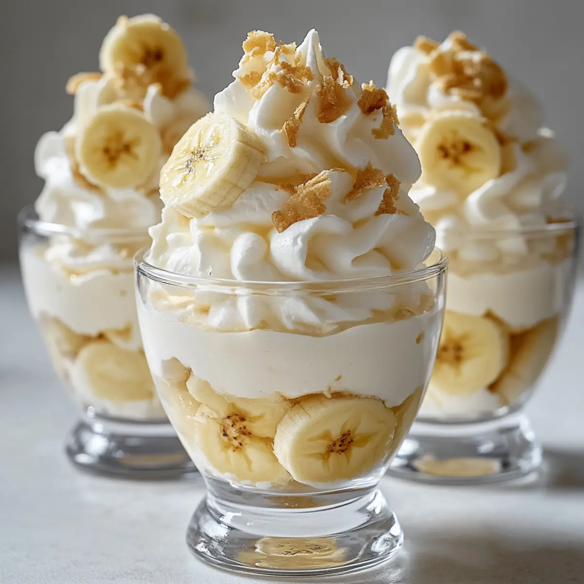 Banana Cream Cottage Whip Cups – Light, Creamy, High-Protein Dessert