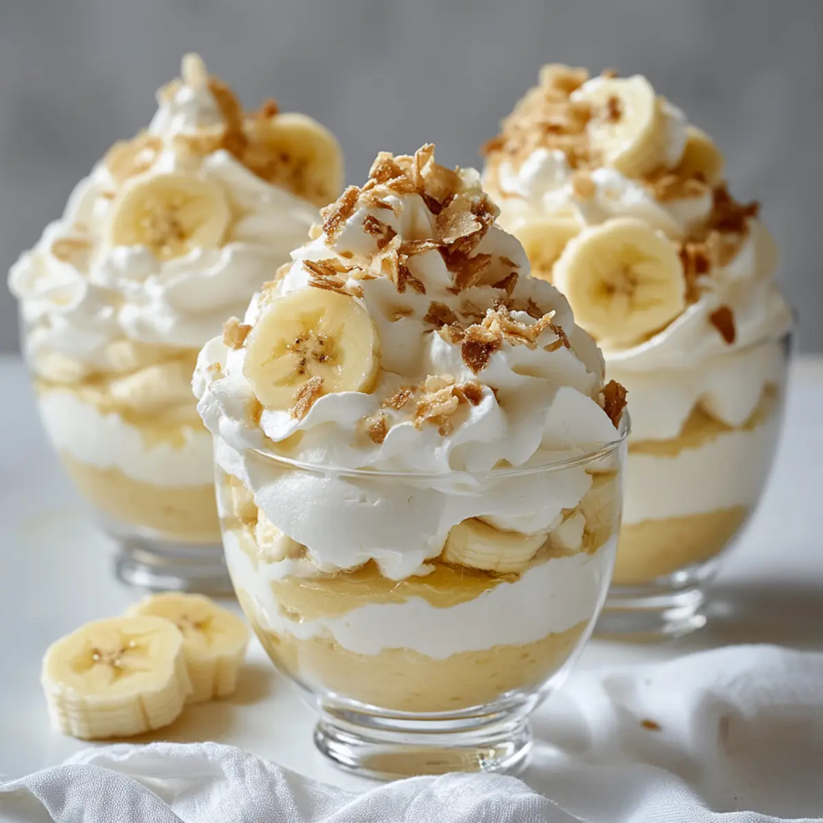 Banana Cream Cottage Whip Cups – Light, Creamy, High-Protein Dessert