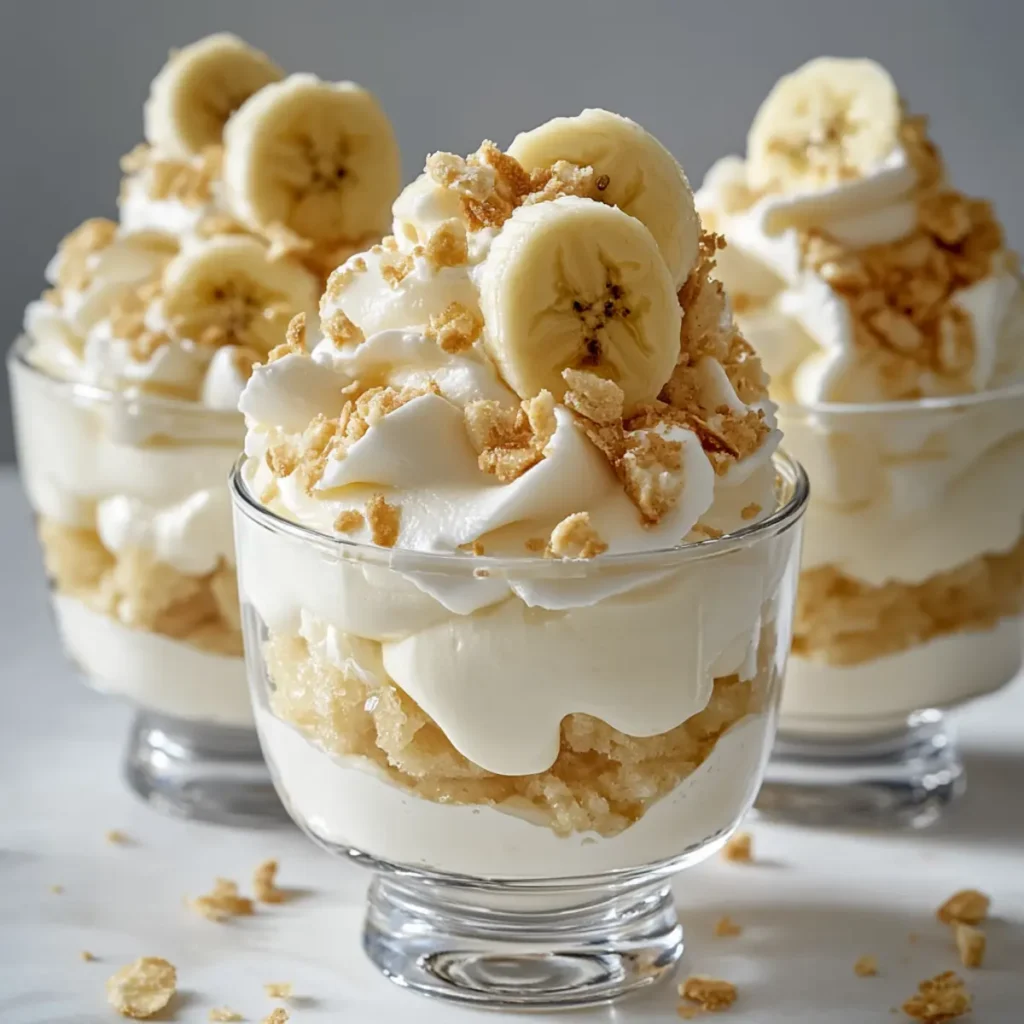 Banana Cream Cottage Whip Cups – Light, Creamy, High-Protein Dessert