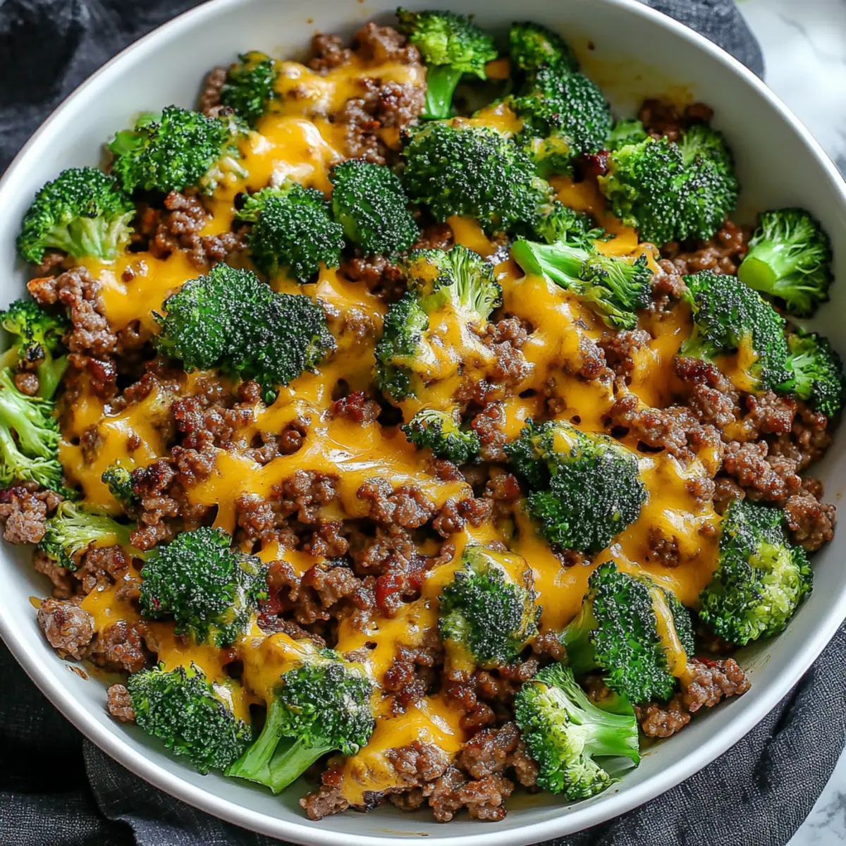 Keto Beef Hamburger Broccoli Skillet