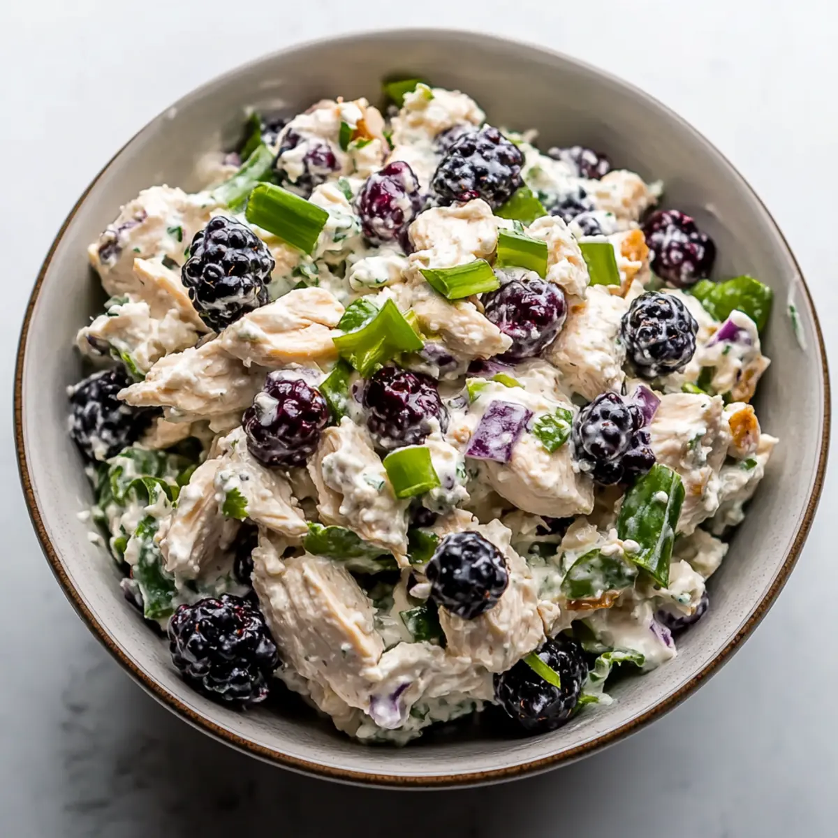 Low Carb Blackberry Cottage Cheese Chicken Salad