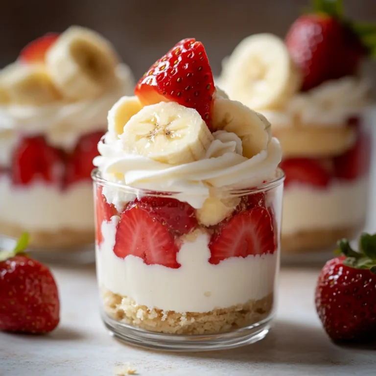 Strawberry Banana Cream Layer Cups – A Dreamy, Fresh, No-Bake Dessert You’ll Want Every Single Week