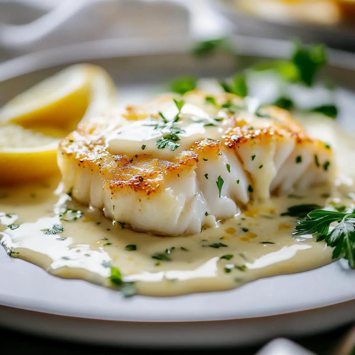 Baked Cod in Coconut Lemon Cream Sauce: A Creamy Delight