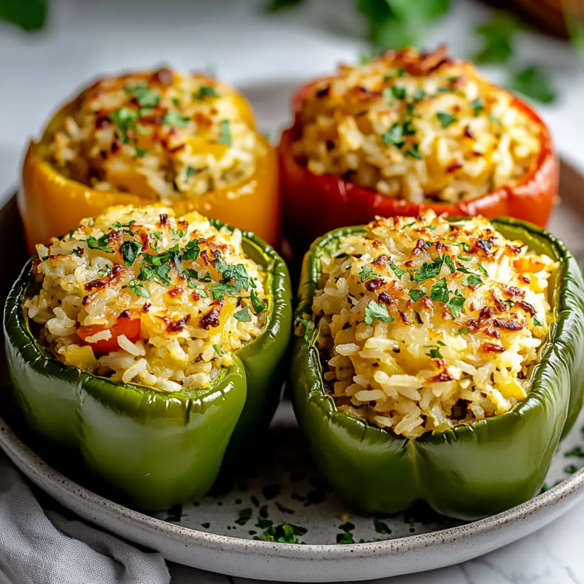 Vegetarian Stuffed Bell Peppers With Rice