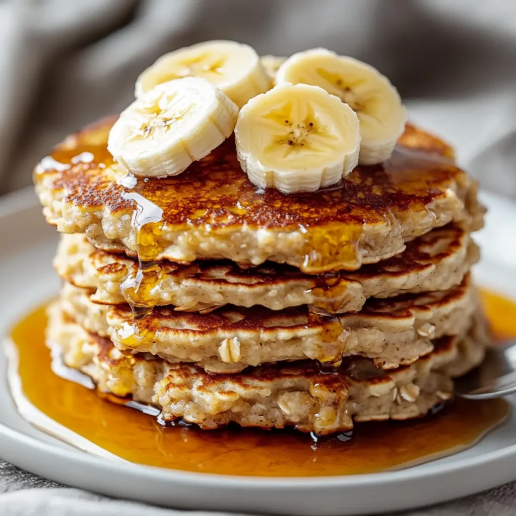 Healthy Quick Easy Banana Oatmeal Pancakes