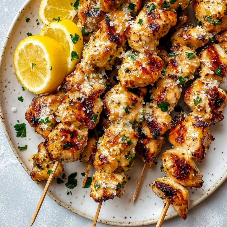 Easy Keto Garlic Parmesan Chicken Skewers Recipe: Juicy D…