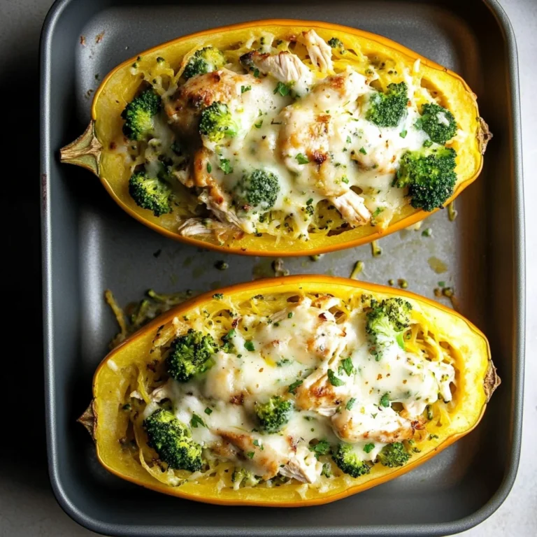 Chicken and Broccoli Stuffed Spaghetti Squash Recipe: Coz…