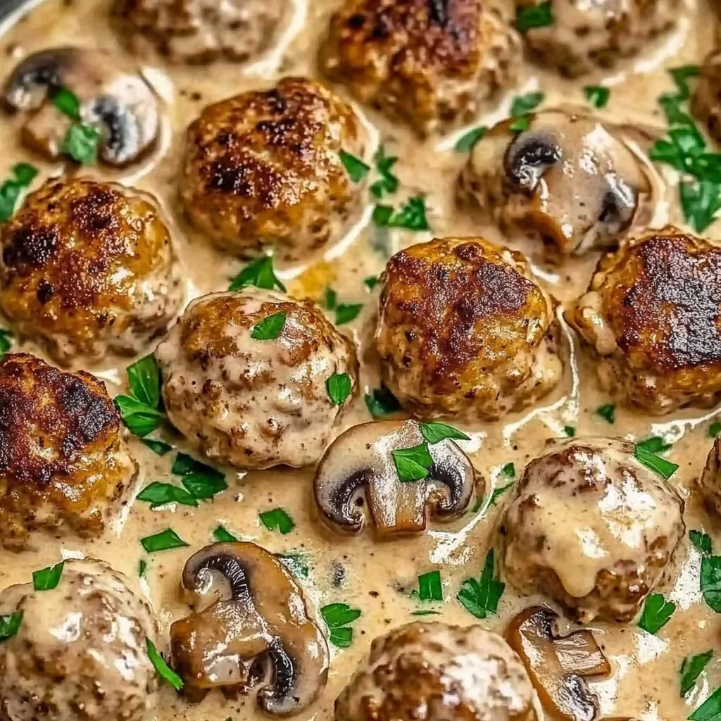 Creamy Mushroom Chicken Meatballs (30-Minutes): Comfortin…