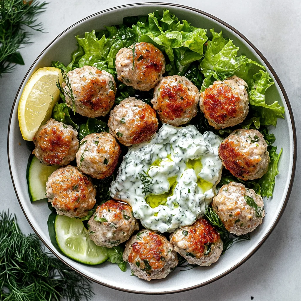 Greek Chicken Meatballs with Tzatziki Sauce: Juicy Delight
