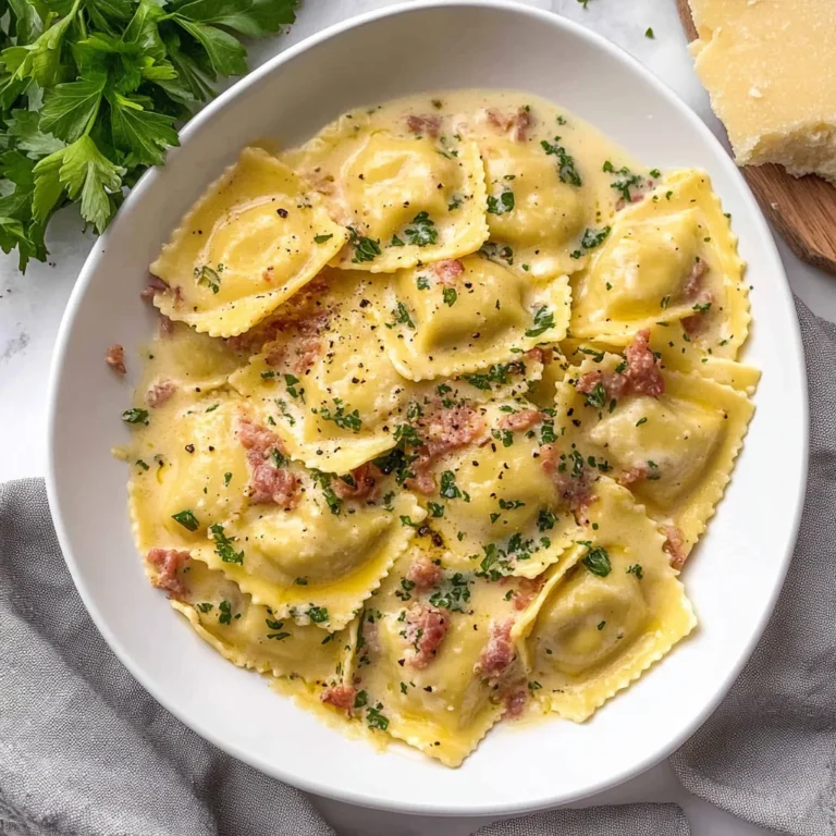 Olive Garden-Inspired Ravioli Carbonara: Creamy Goodness
