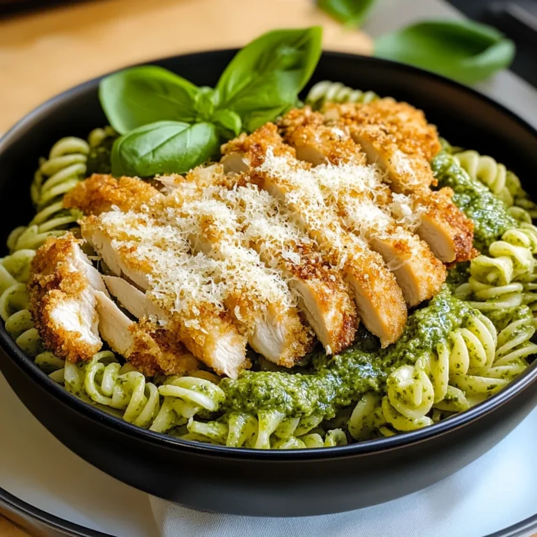 Pesto Pasta with Crispy Parmesan Chicken: A Flavorful Del…